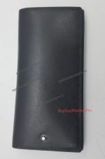 Montblanc Wallet Replica Black Leather Long Wallet - Black Leather Long Wallet